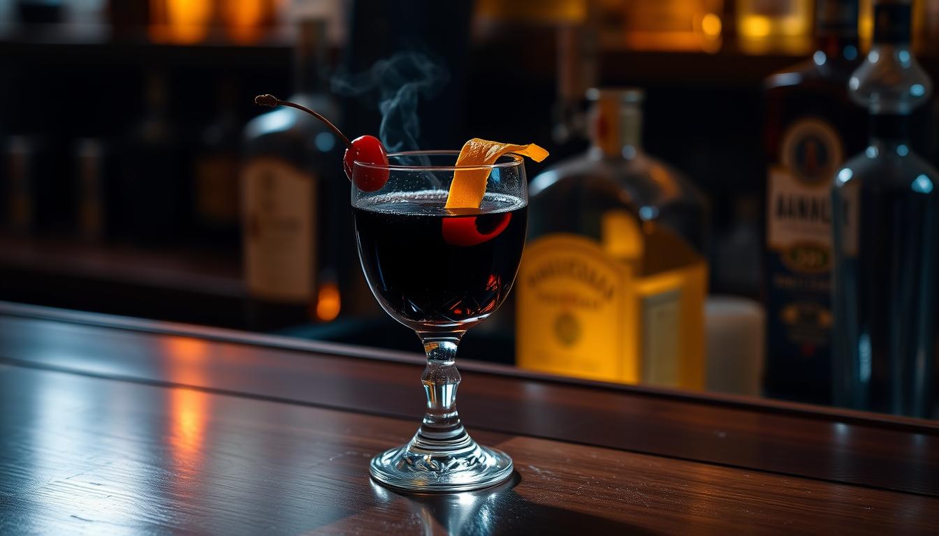 black manhattan cocktail