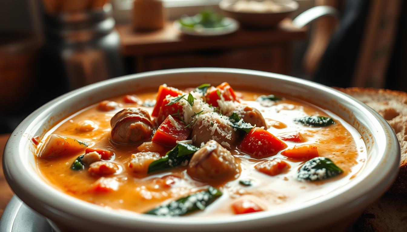 creamy parmesan italian sausage soup