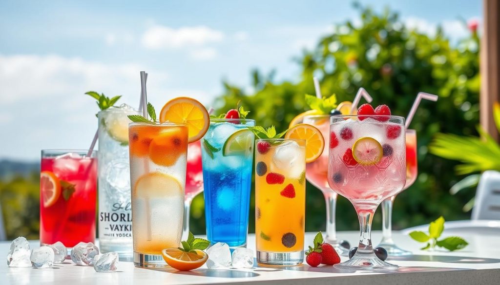 Light summer cocktails with vodka