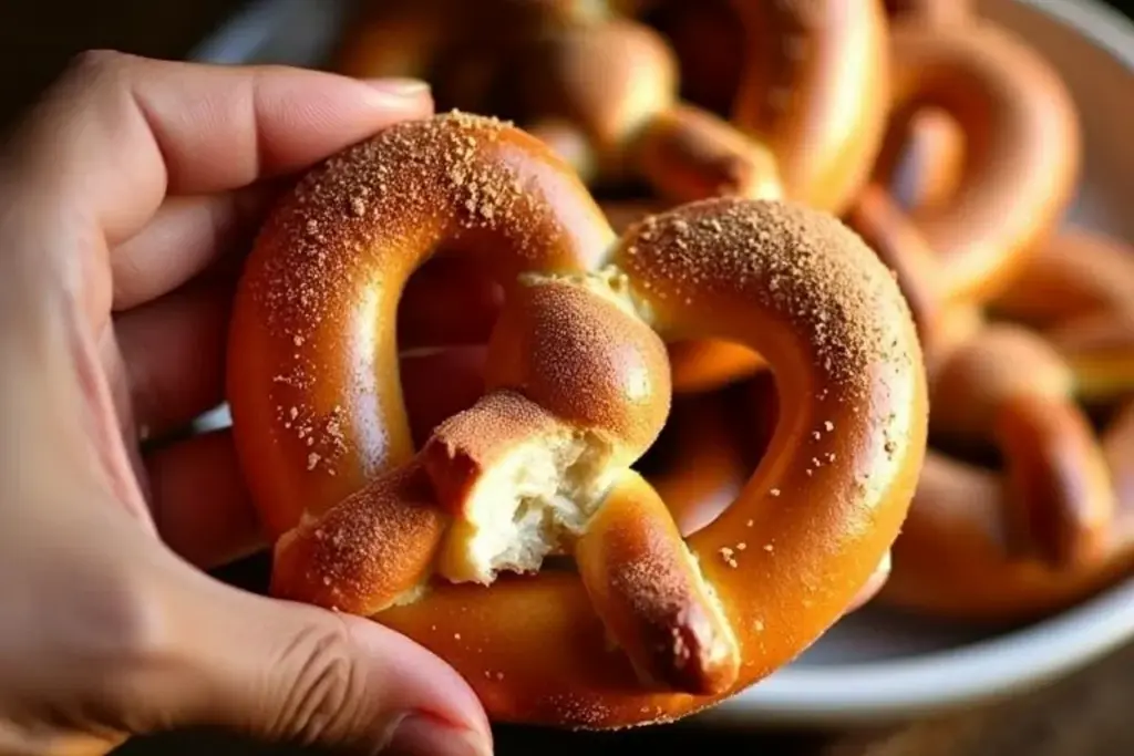 cinnamon sugar soft pretzels