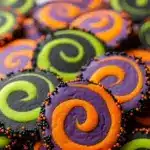 Halloween pinwheel sugar cookies