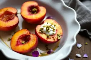 Healthy Honey Roasted Peaches