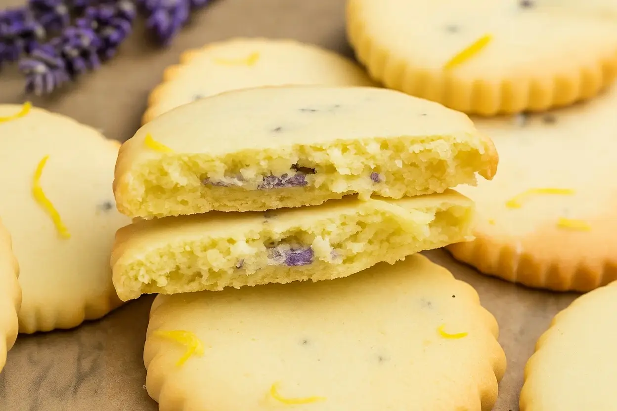 Lemon Lavender Shortbread Cookies