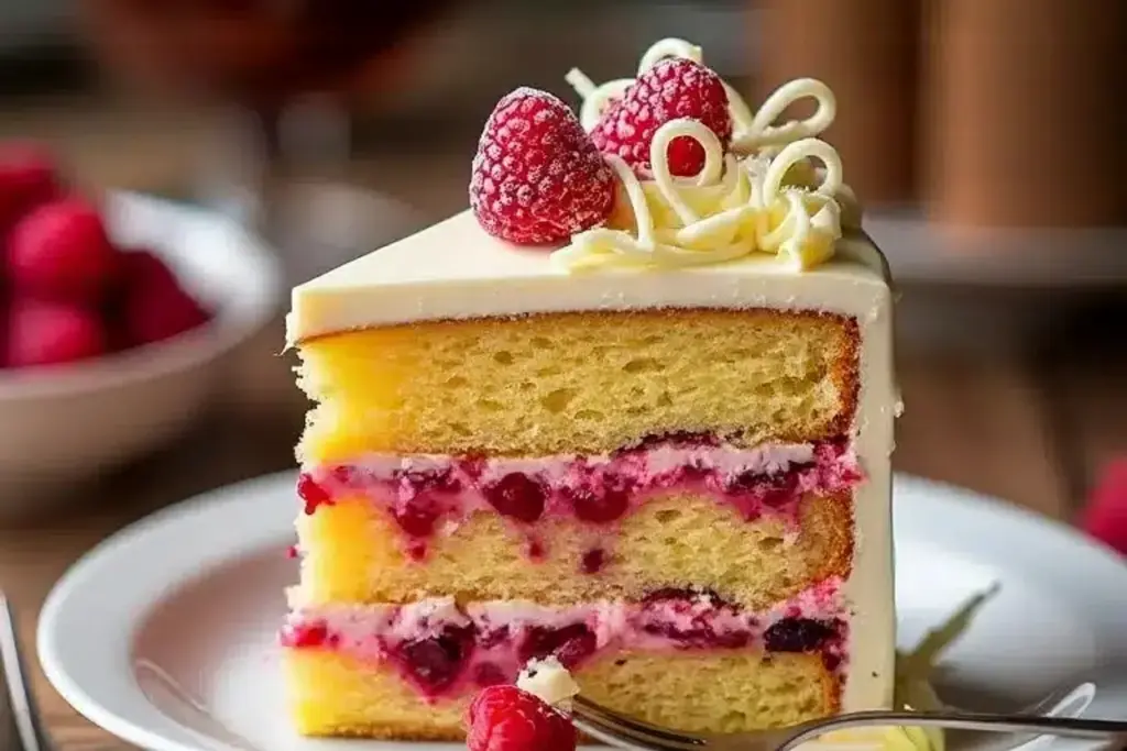 White Chocolate Raspberry Cake