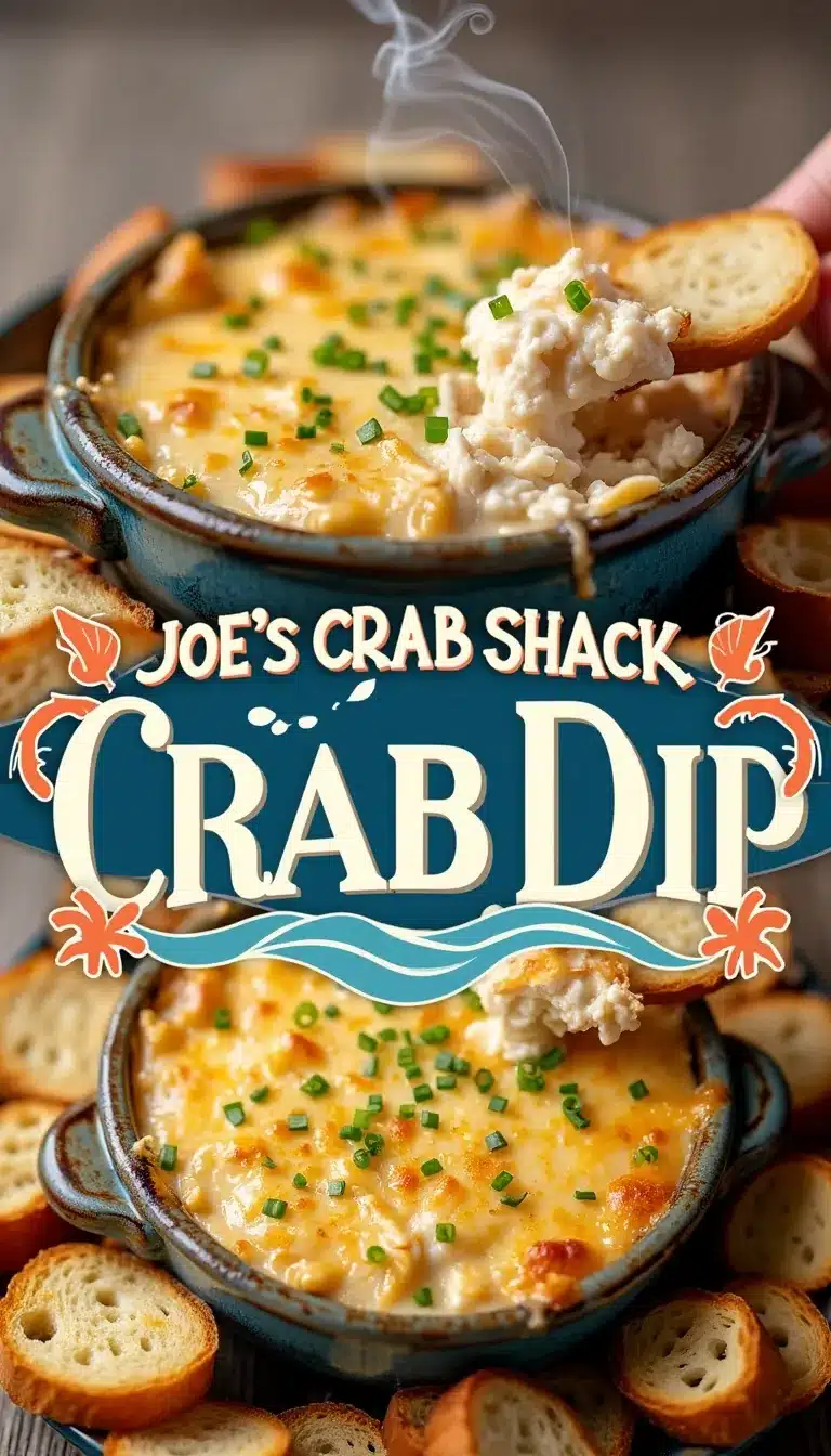Pinterest pin for Joes Crab Shack Crab Dip