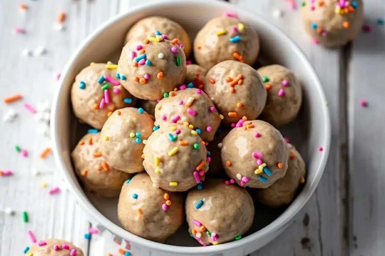 Birthday Cake Protein Balls Recipe Easy No Bake Treats