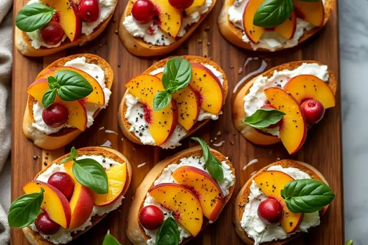Peach Bruschetta Recipe Easy Summer Appetizer You Must Try