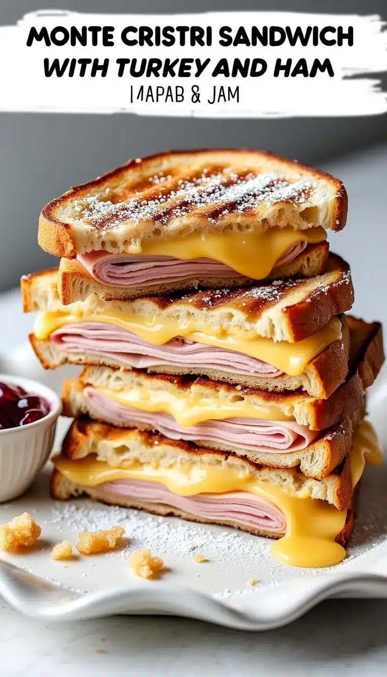 Pinterest pin for Monte Cristo Sandwich Recipe