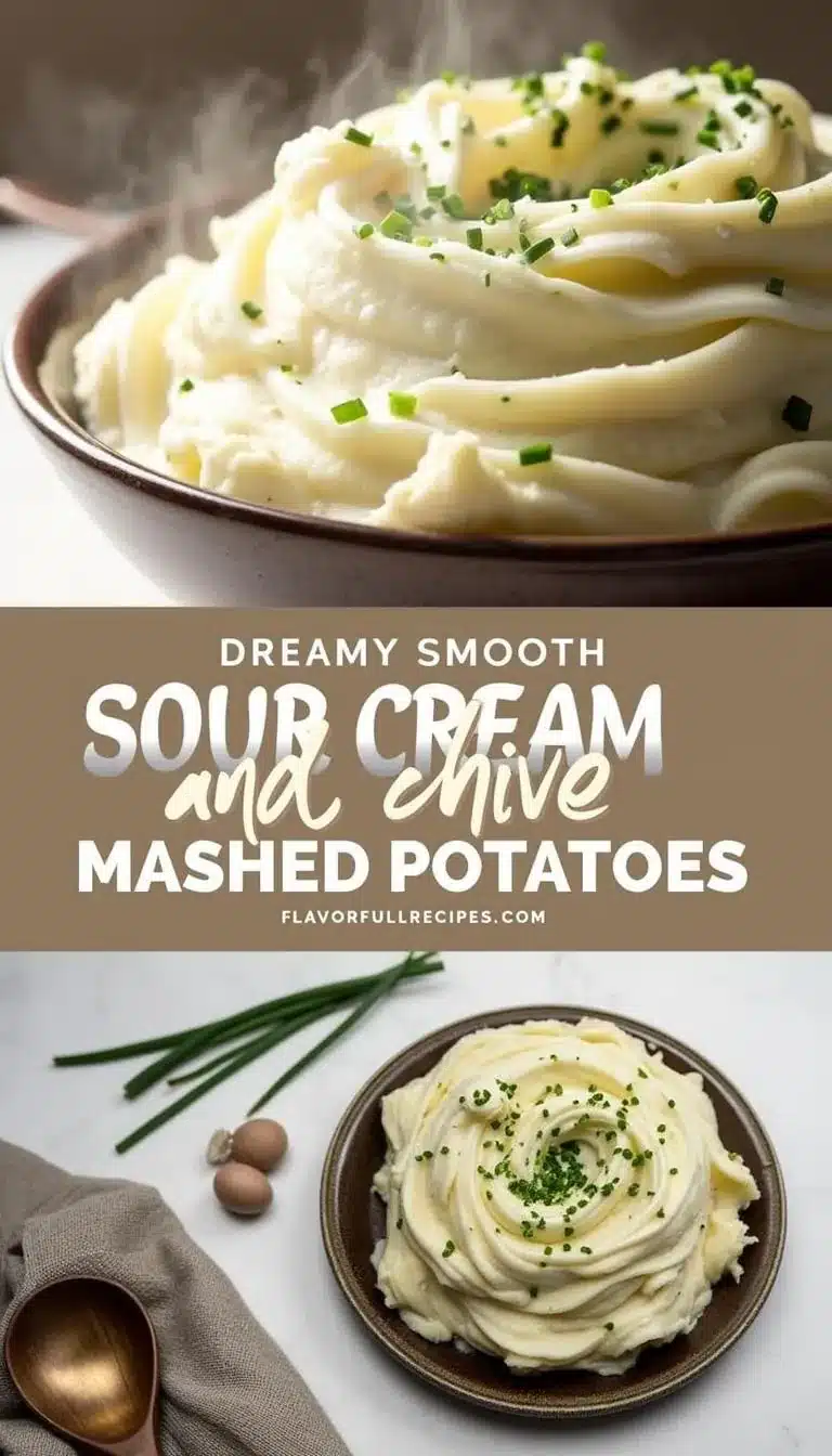 Pinterest pin for sour cream and chive mashed potatoes