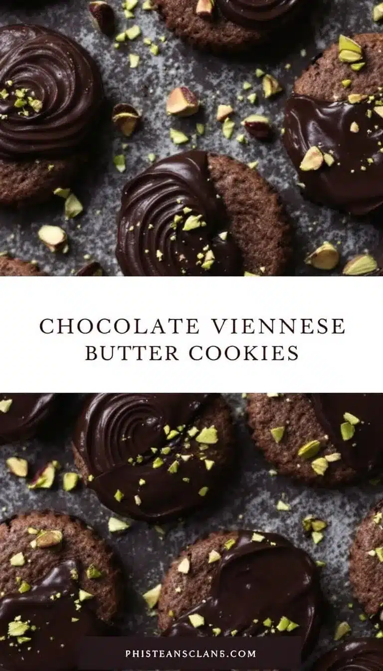 Pinterest pin for Chocolate Viennese Butter Cookies