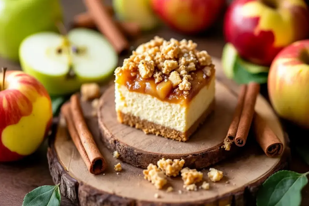 apple crisp mini cheesecakes