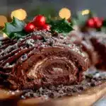 Chocolate Yule Log Cake - featured image