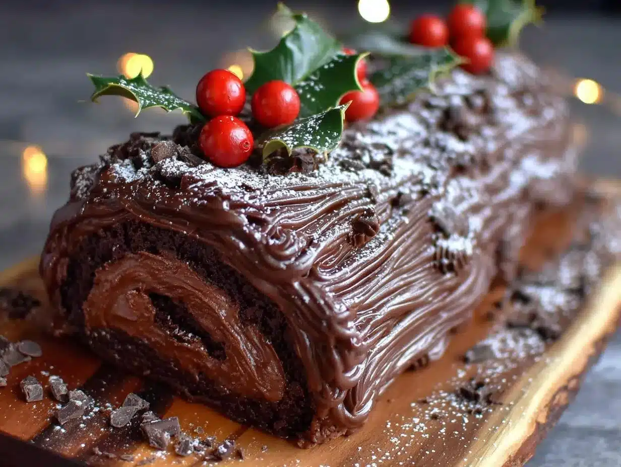 Chocolate Yule Log Cake preparation steps