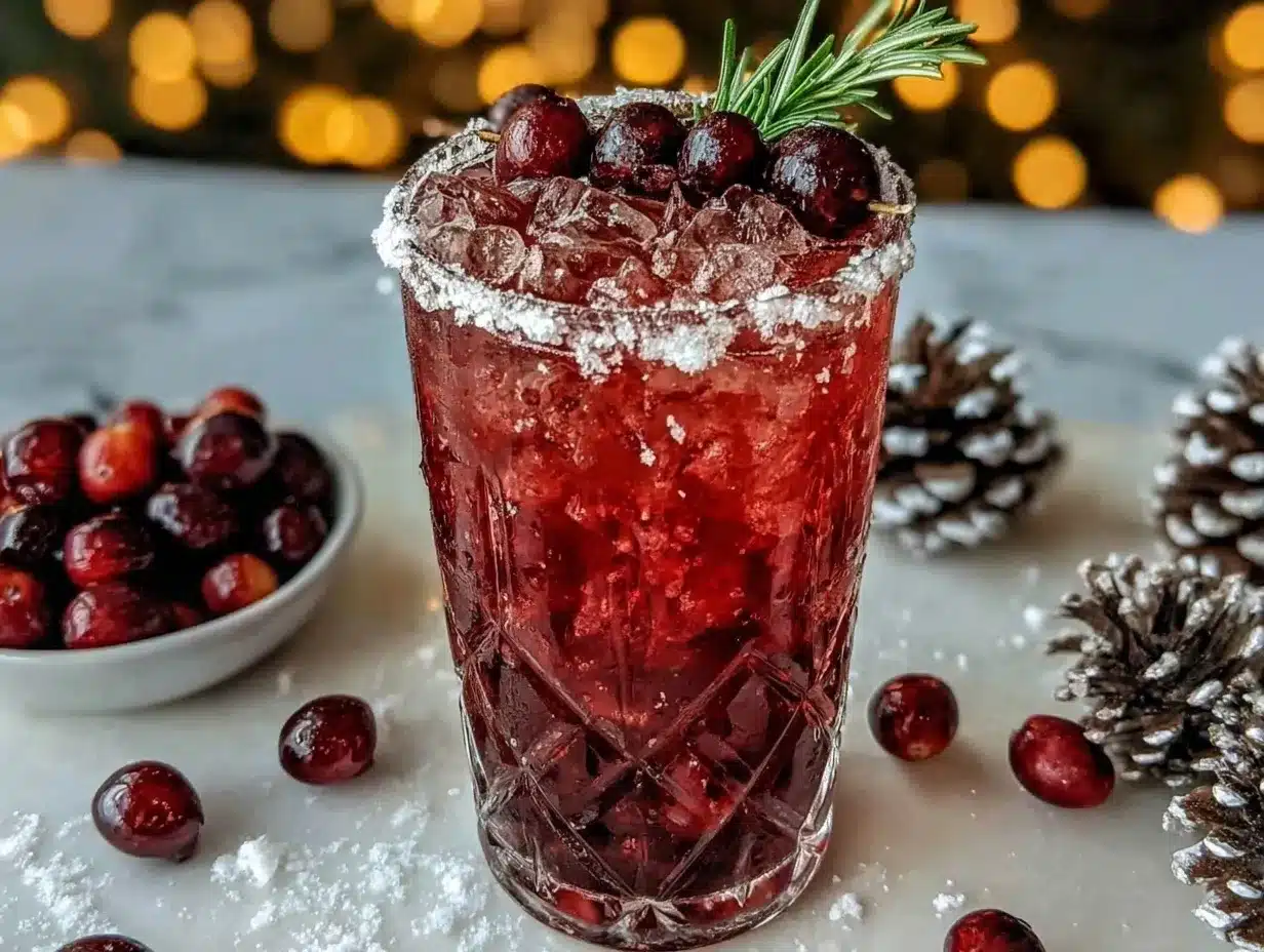 Christmas Cherry Fizz Mocktail preparation steps