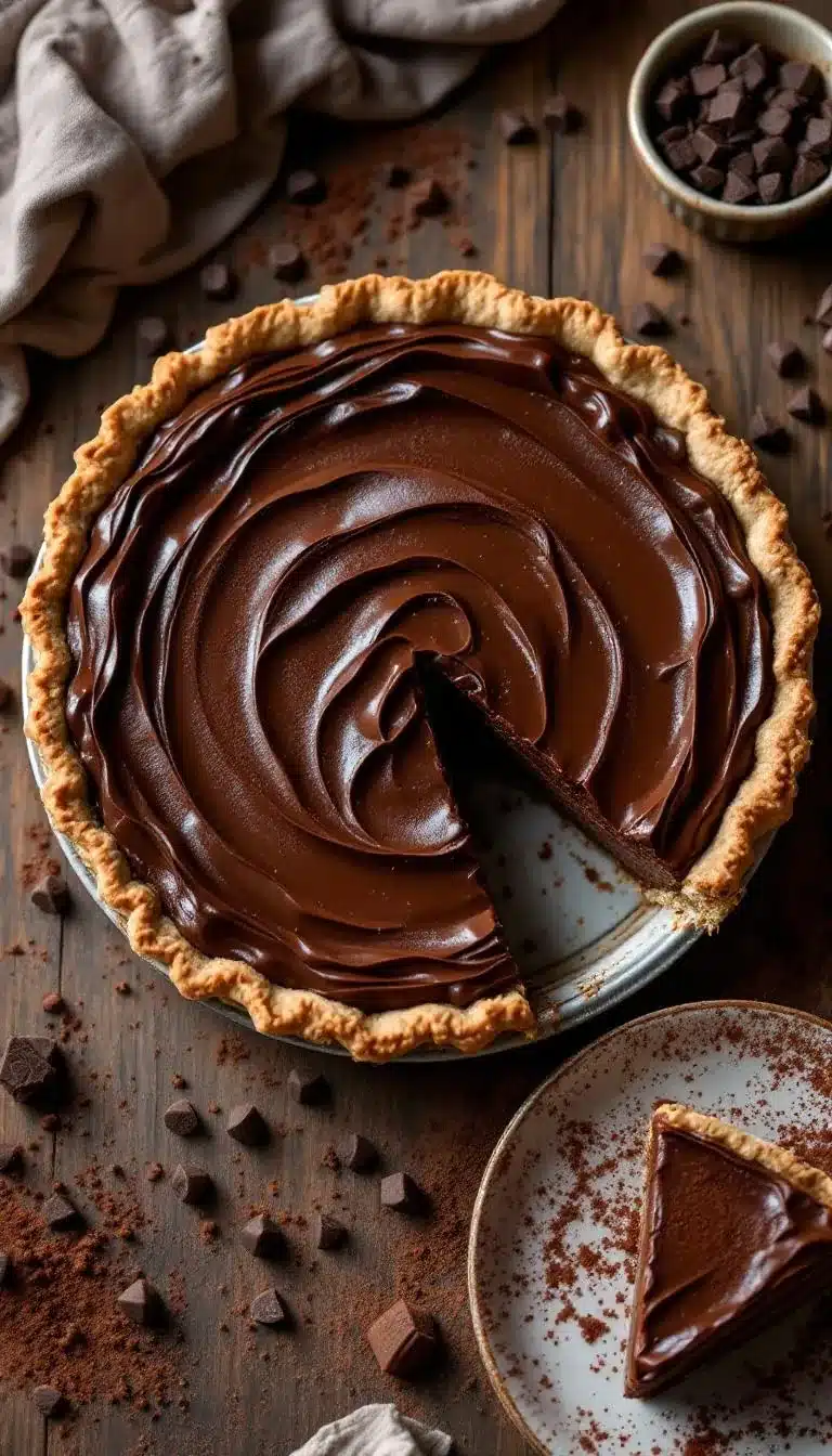 Pinterest pin for classic chocolate pie
