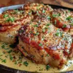 creamy smothered pork chops - featured image