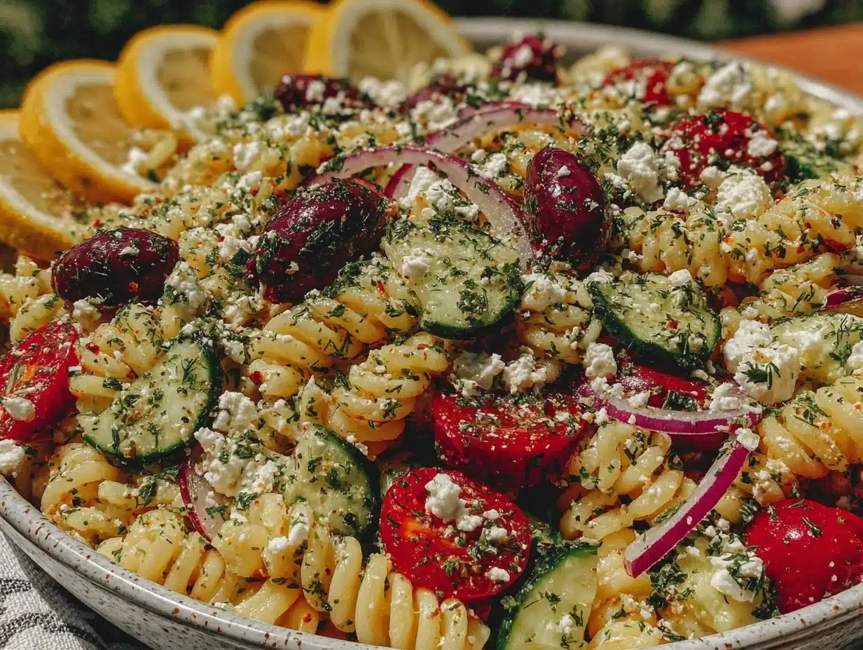 Fresh Greek Pasta Salad Recipe Easy and Perfect for Summer