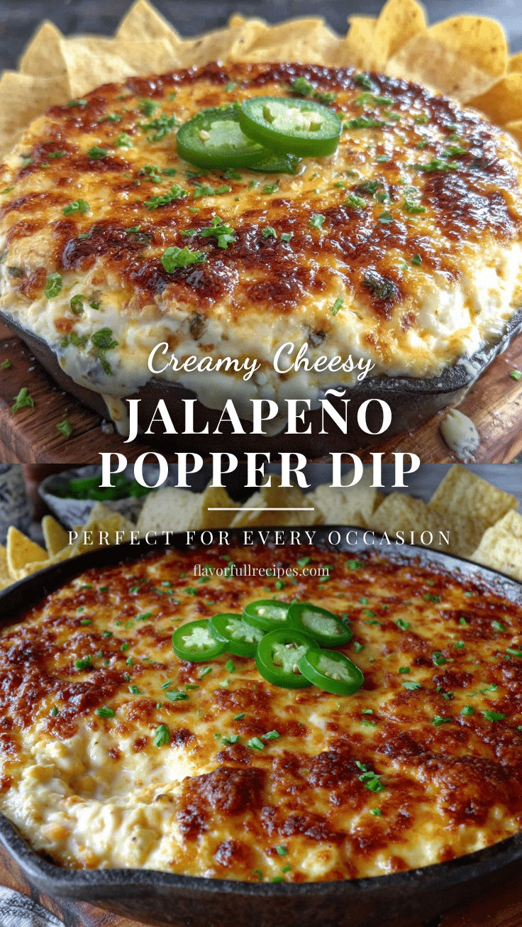 Creamy Jalapeño Popper Dip Recipe with Crispy Cheese Crust