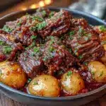 Slow Cooker Garlic Butter Beef with Potatoes - featured image