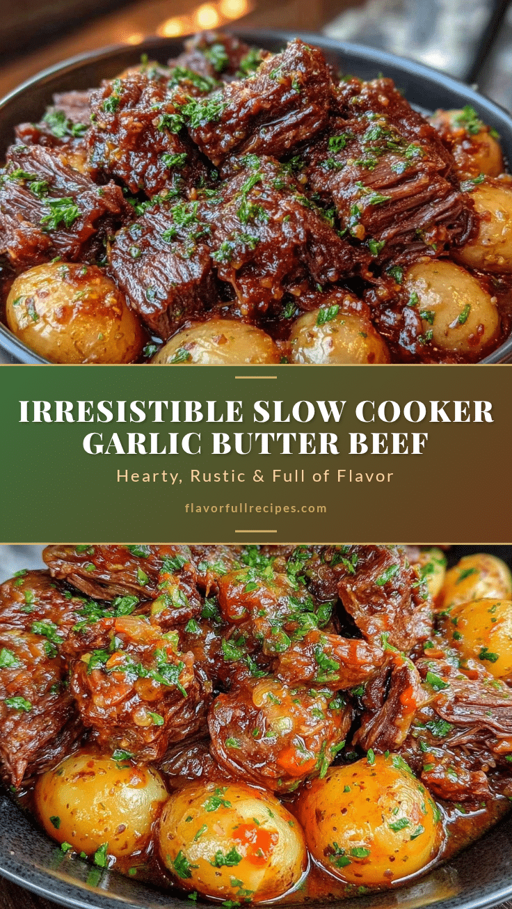 Slow Cooker Garlic Butter Beef with Potatoes recipe
