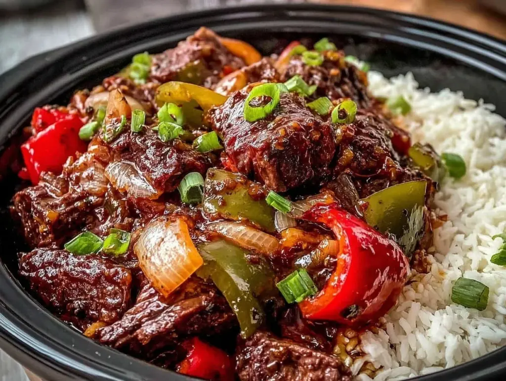 slow cooker pepper steak - featured image