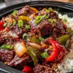 slow cooker pepper steak - featured image