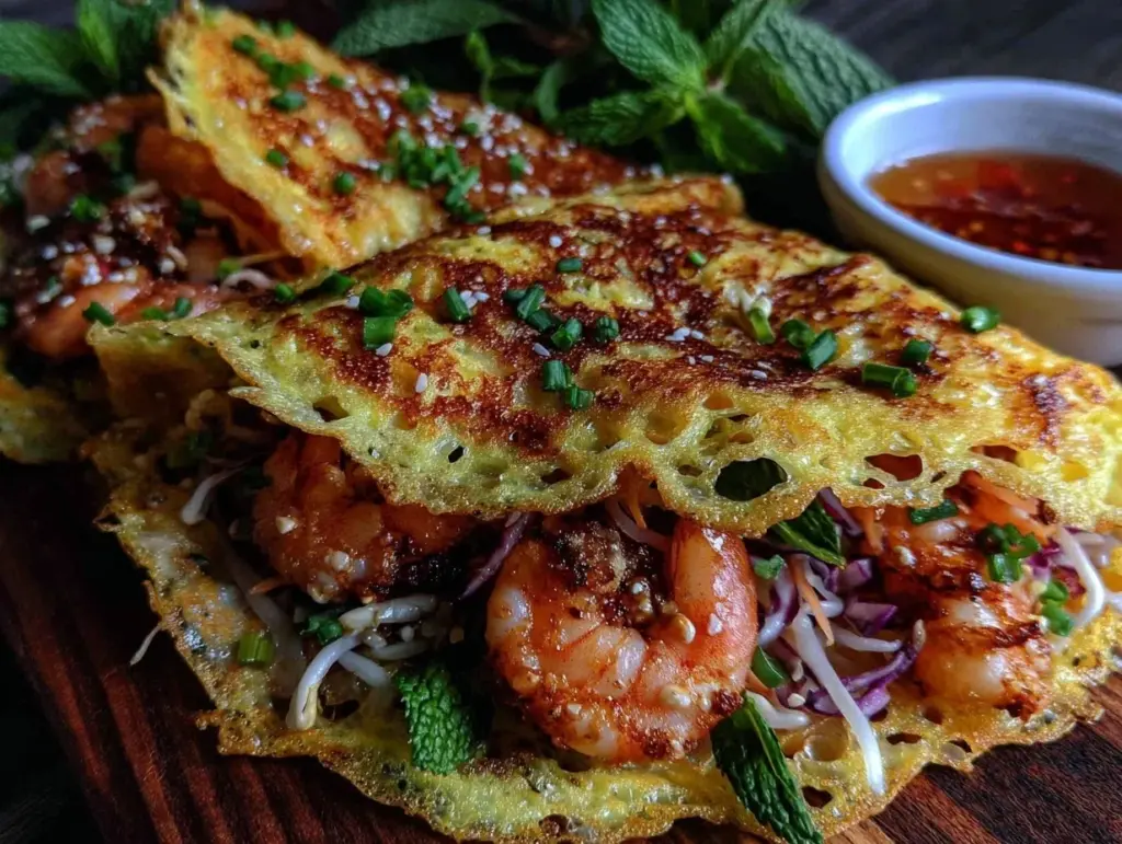 crispy Bánh Xèo Vietnamese pancake recipe - featured image