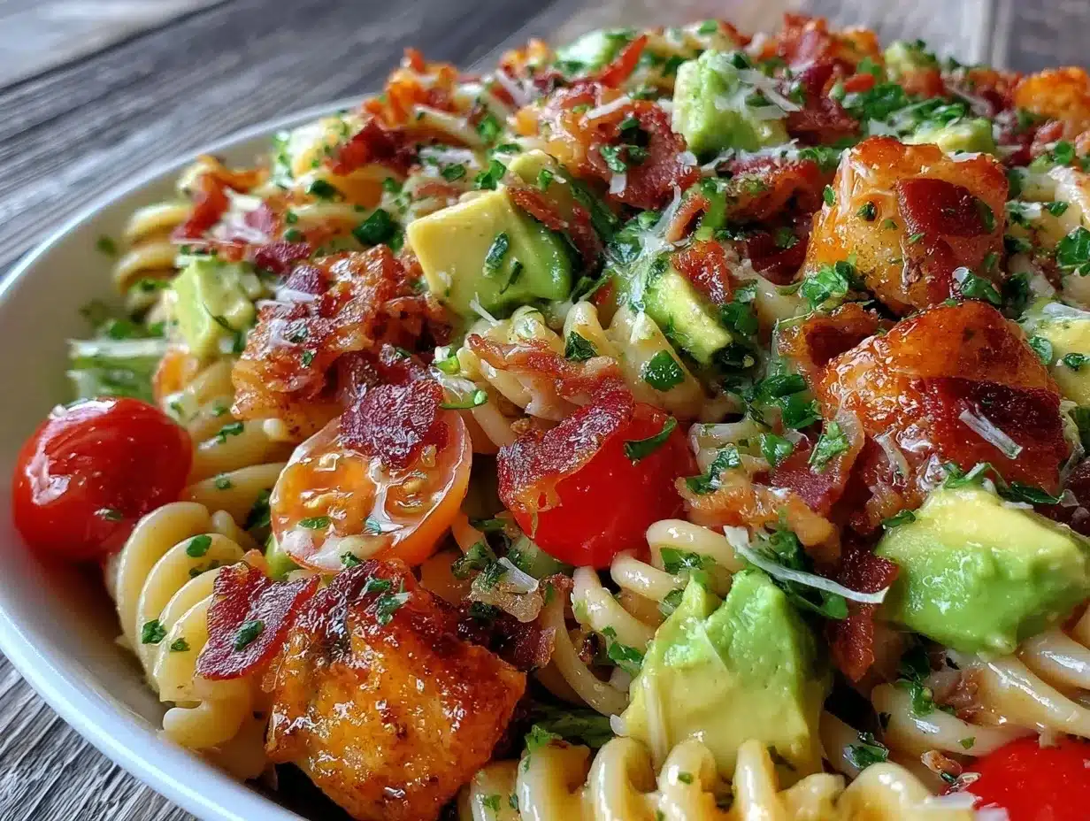 fresh blt pasta salad preparation steps