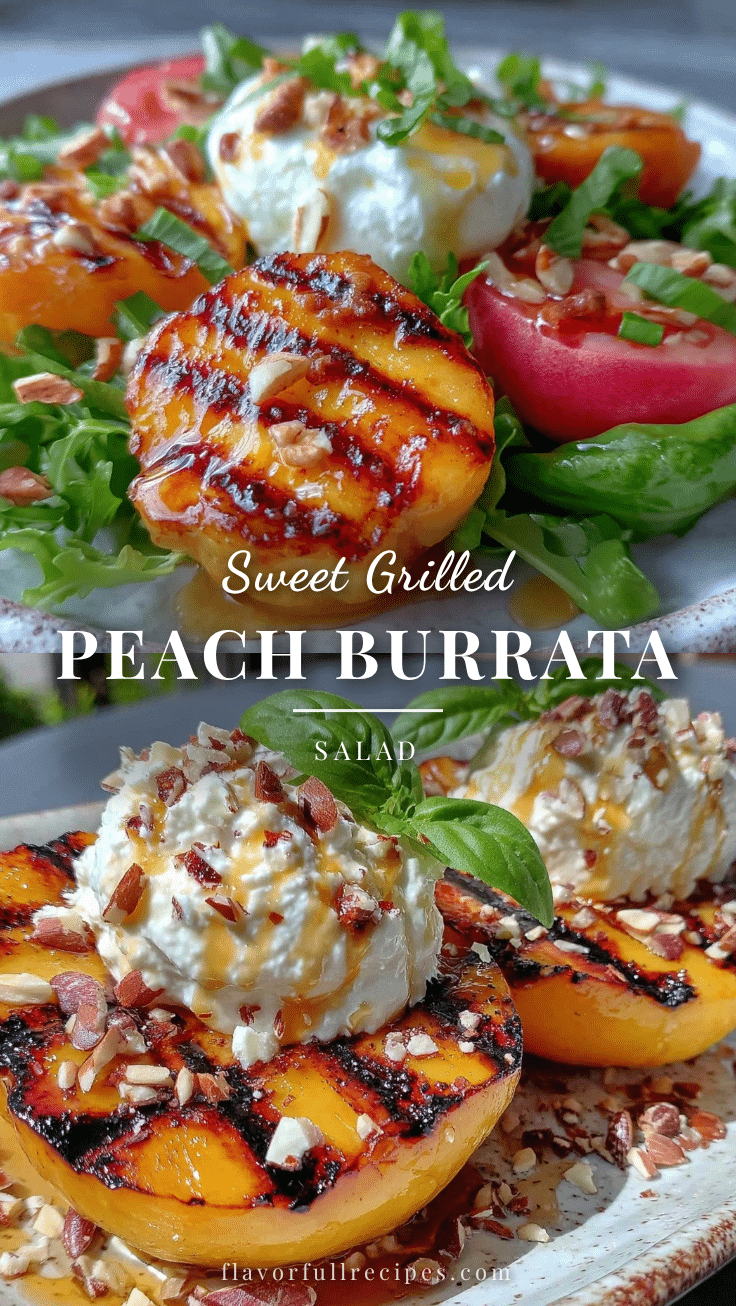 fresh grilled peach and burrata salad recipe
