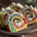 multi-color jelly roll cake - featured image