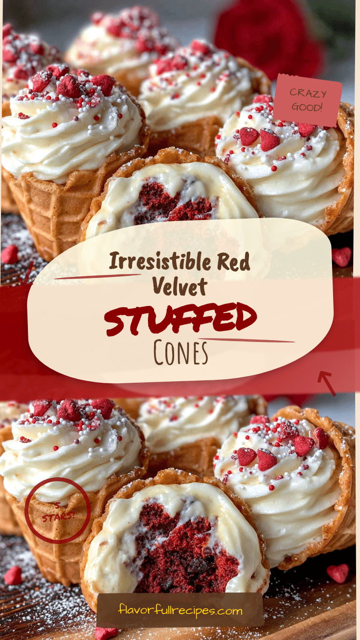 Red Velvet Stuffed Cupcake Cones Easy Recipe for Valentine’s Treats