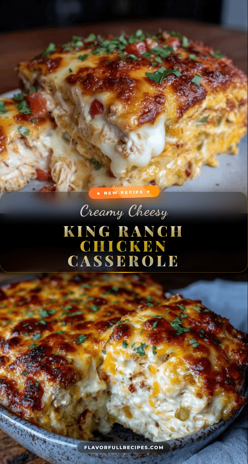 Creamy King Ranch Chicken Casserole recipe