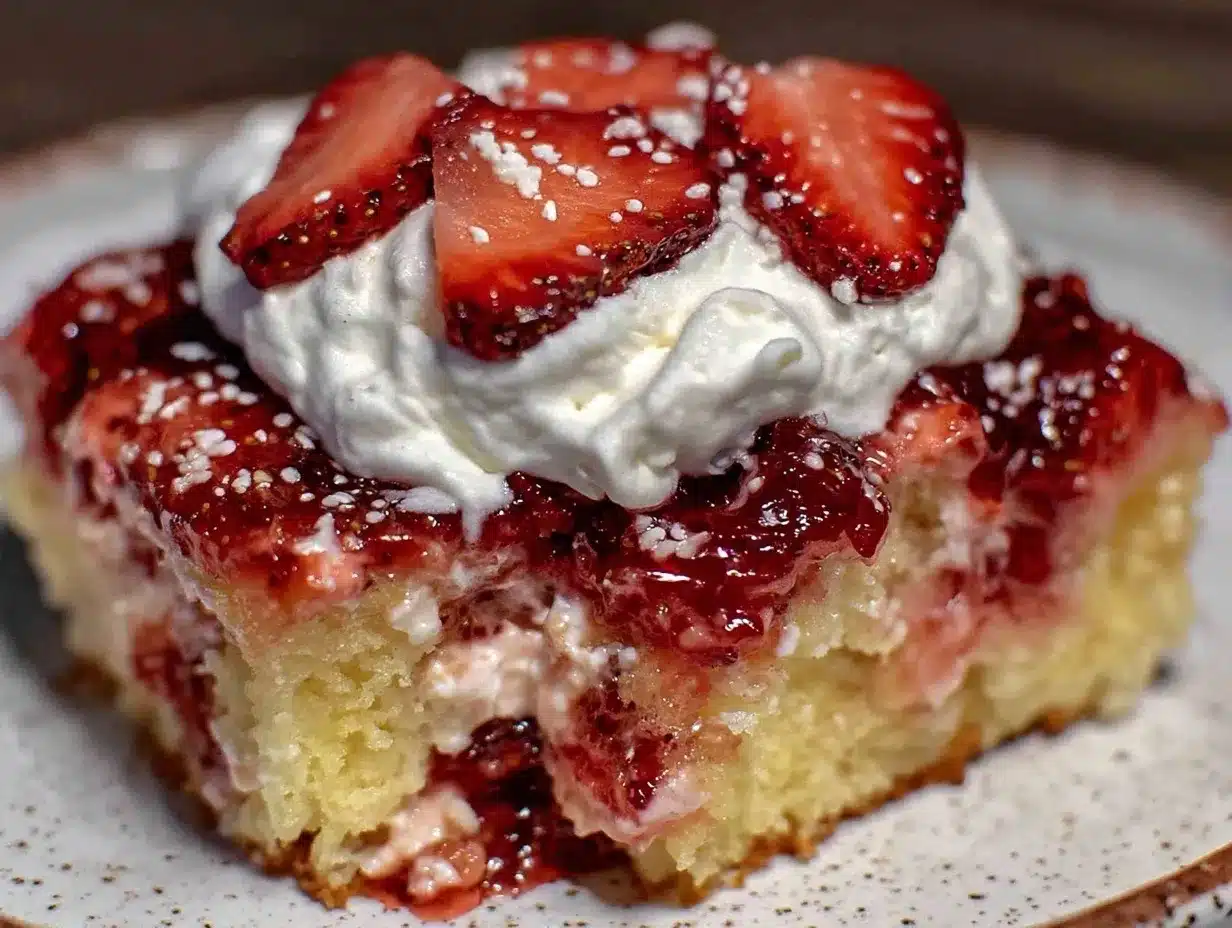 moist strawberry jello poke cake preparation steps