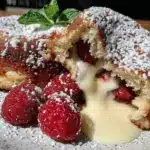 raspberry white chocolate lava cakes - featured image