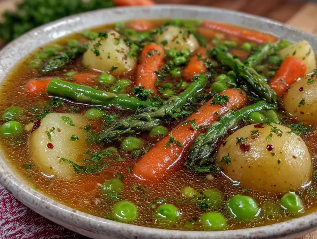 Cozy Slow Cooker Spring Vegetable Soup Recipe Easy and Fresh