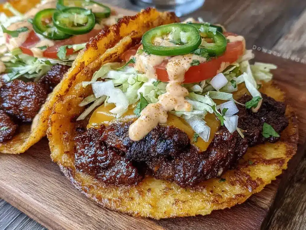 smash burger tacos - featured image
