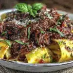 tender crockpot beef ragu - featured image