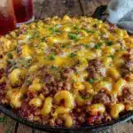 creamy one-pot cheeseburger macaroni skillet - featured image