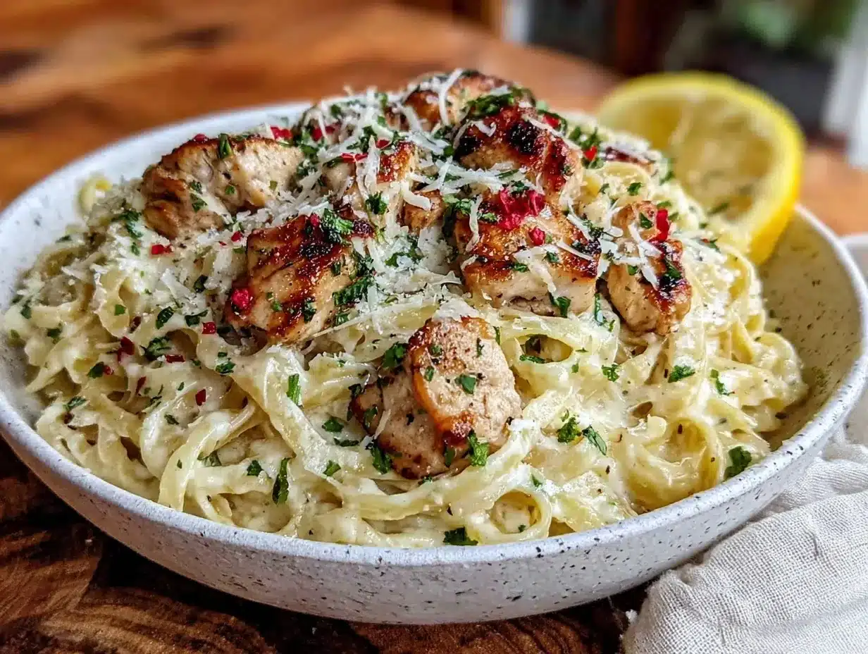 creamy pressure cooker chicken alfredo pasta preparation steps