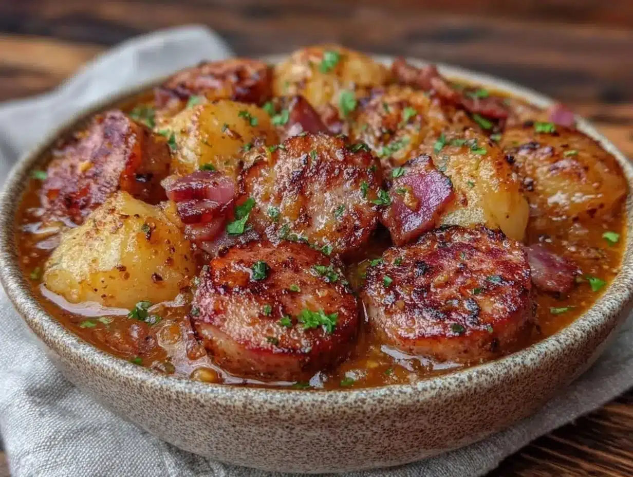 Dublin coddle sausage and bacon stew preparation steps