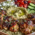 healthy greek chicken power bowl - featured image
