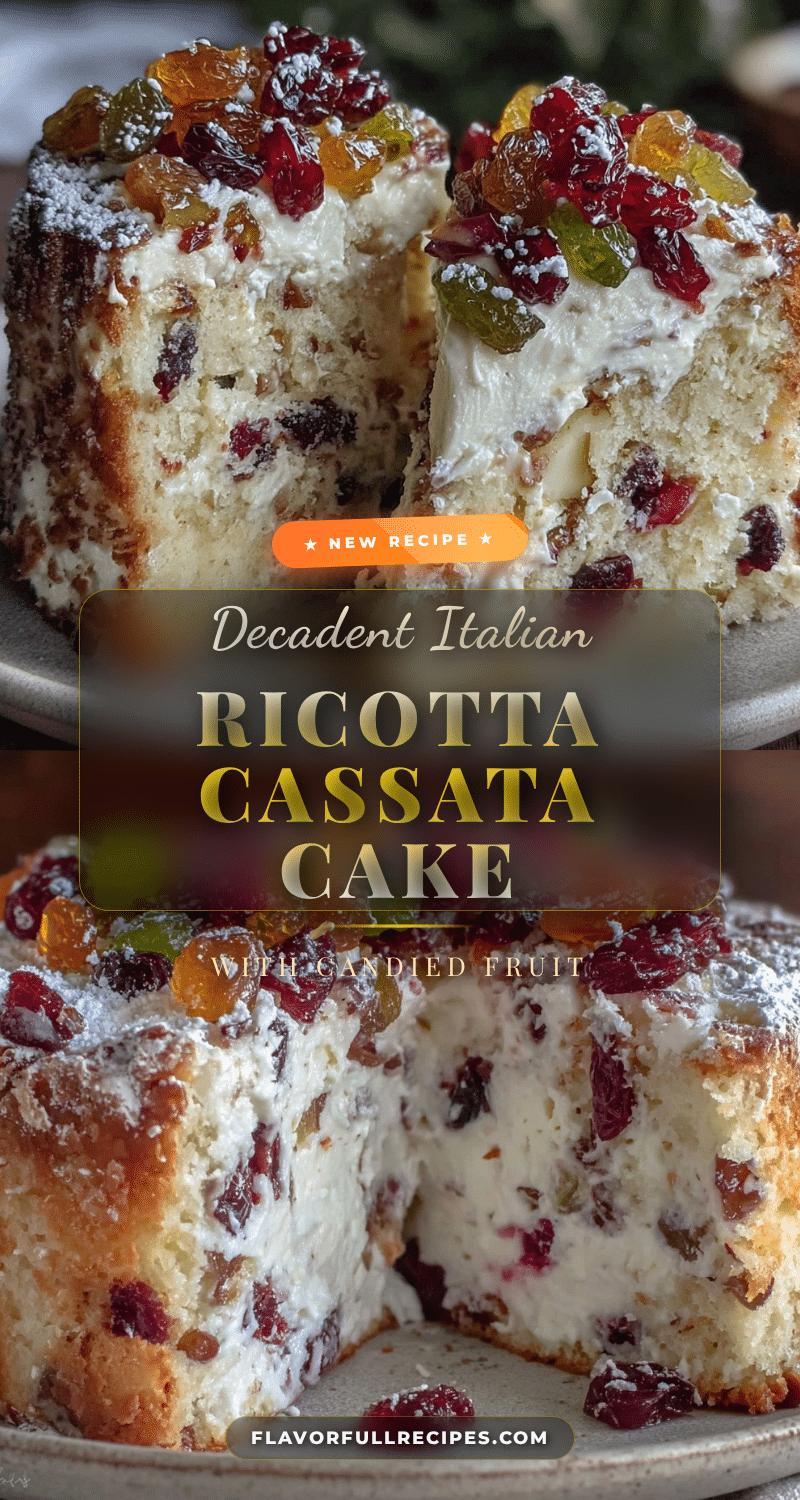 Decadent Italian Ricotta Cassata Cake Recipe Easy Homemade with Candied ...