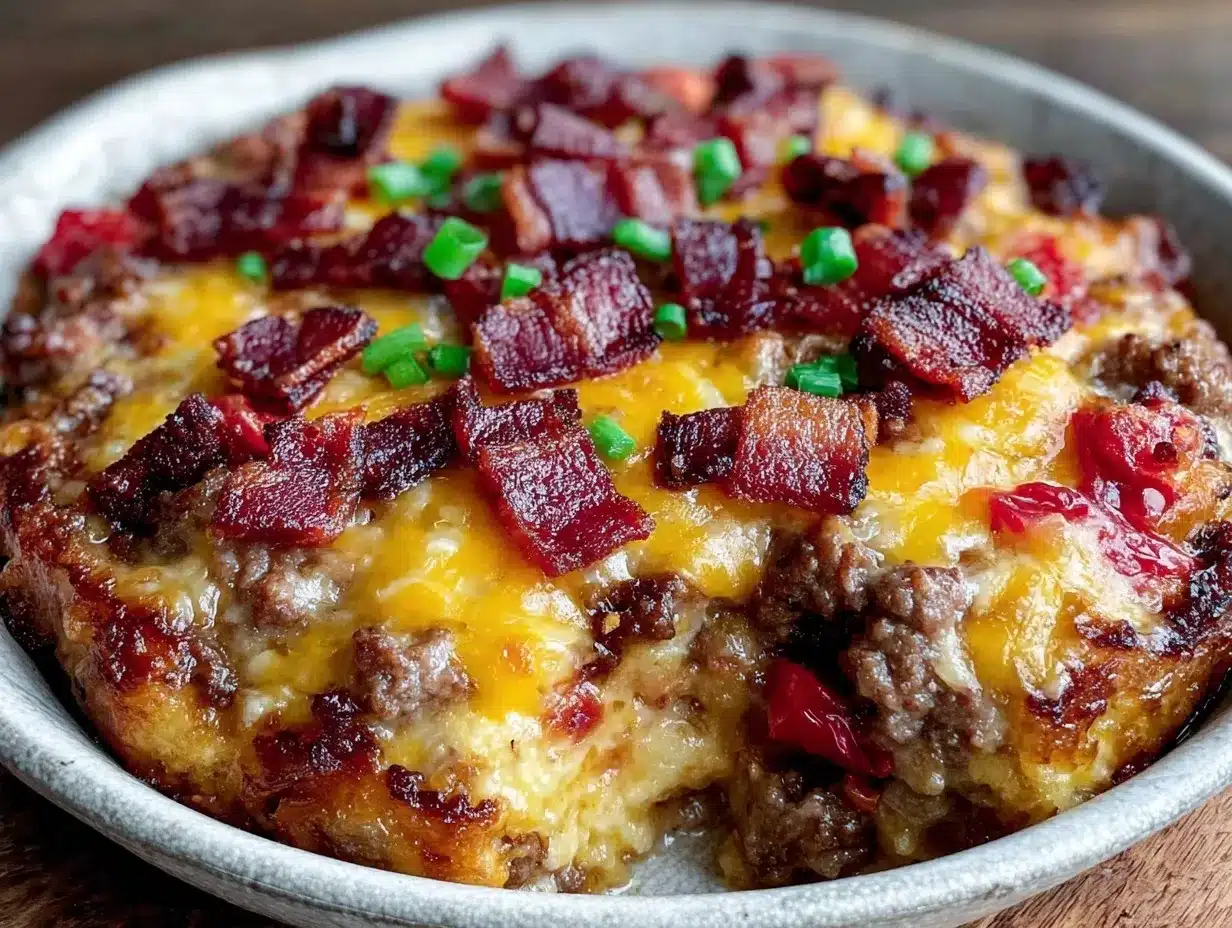 Keto Bacon Cheeseburger Casserole preparation steps