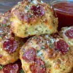 keto fathead pizza dough pepperoni rolls - featured image