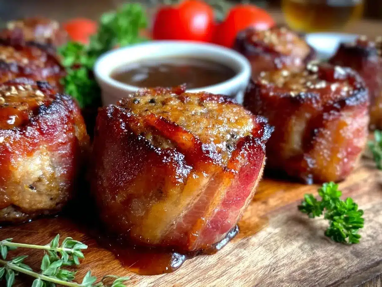 mini bbq bacon wrapped meatloaf muffins preparation steps