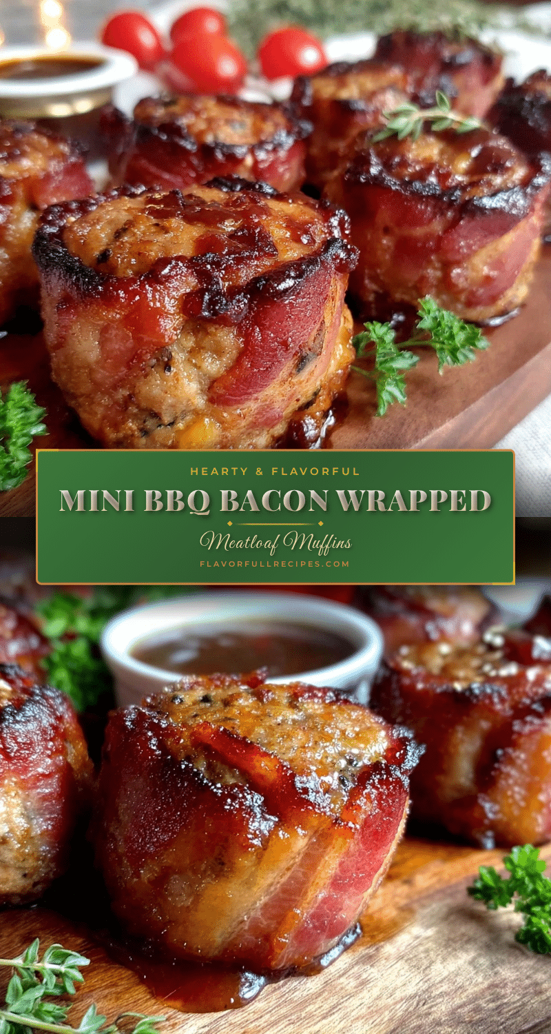 mini bbq bacon wrapped meatloaf muffins recipe