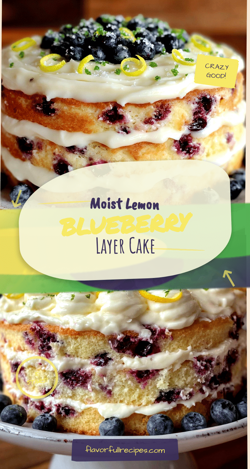 Moist Lemon Blueberry Layer Cake Recipe Easy Homemade Cream Cheese ...