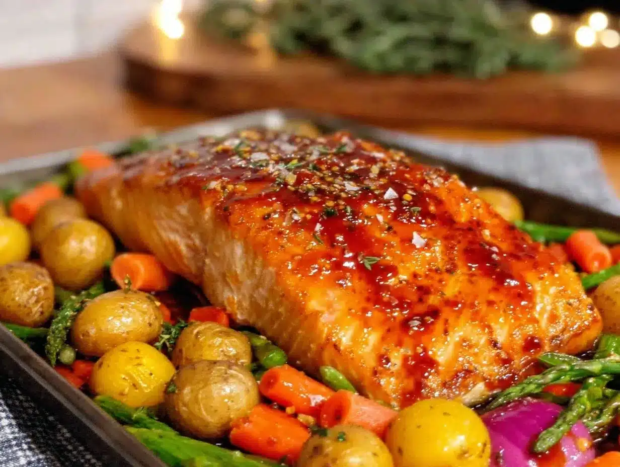 sheet pan balsamic glazed salmon preparation steps