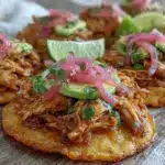 chicken tinga tostadas - featured image