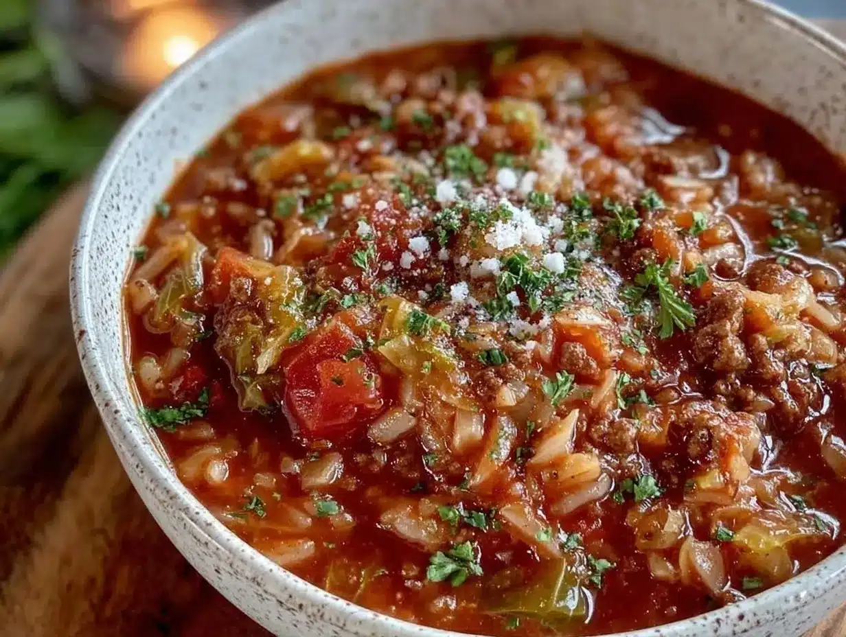 cozy crockpot cabbage roll soup preparation steps